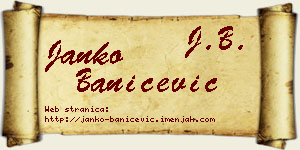 Janko Banićević vizit kartica